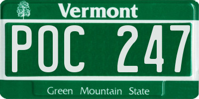 VT license plate POC247