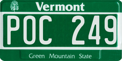 VT license plate POC249