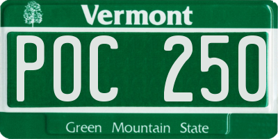 VT license plate POC250