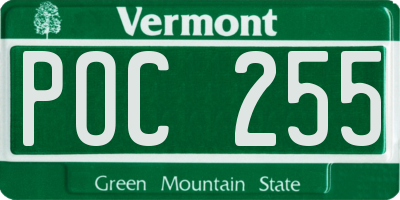 VT license plate POC255