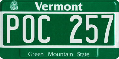 VT license plate POC257