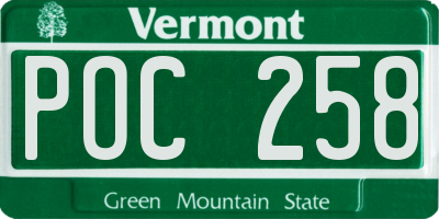 VT license plate POC258