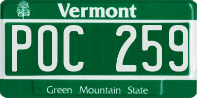 VT license plate POC259