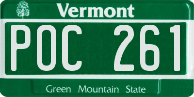 VT license plate POC261