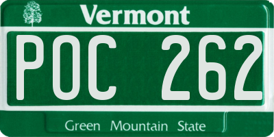 VT license plate POC262