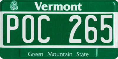 VT license plate POC265