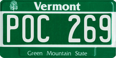 VT license plate POC269