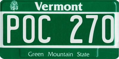 VT license plate POC270