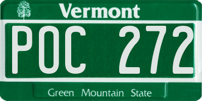 VT license plate POC272