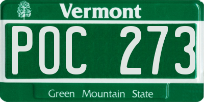 VT license plate POC273