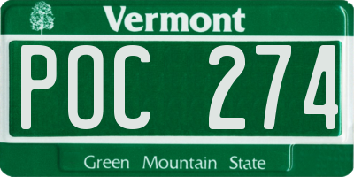 VT license plate POC274