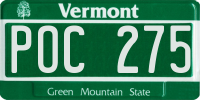 VT license plate POC275