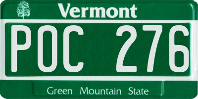 VT license plate POC276