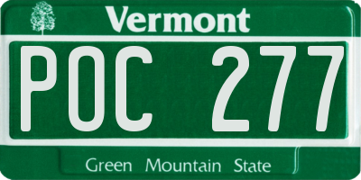 VT license plate POC277