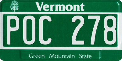 VT license plate POC278