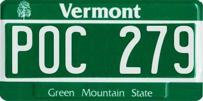 VT license plate POC279