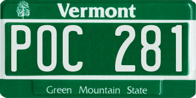 VT license plate POC281