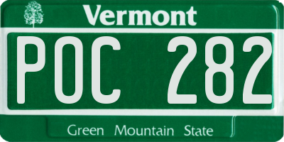 VT license plate POC282