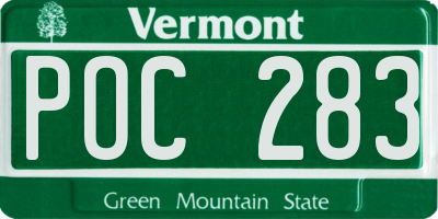 VT license plate POC283
