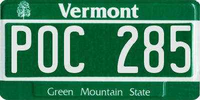 VT license plate POC285