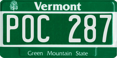 VT license plate POC287