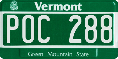 VT license plate POC288