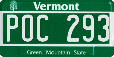 VT license plate POC293