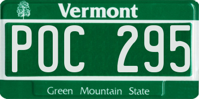 VT license plate POC295