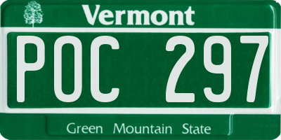 VT license plate POC297