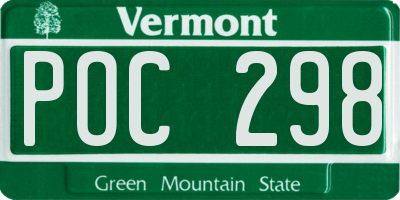 VT license plate POC298