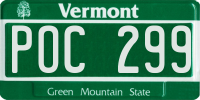 VT license plate POC299
