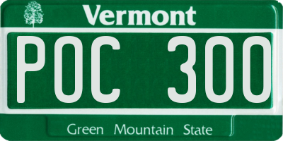 VT license plate POC300