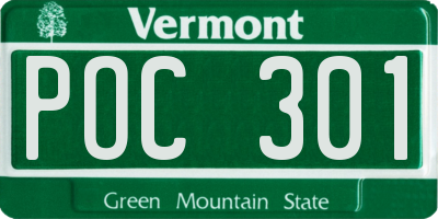 VT license plate POC301