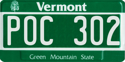 VT license plate POC302