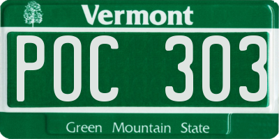 VT license plate POC303