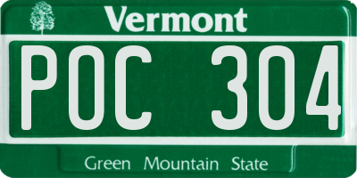 VT license plate POC304