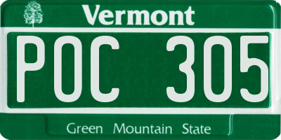VT license plate POC305