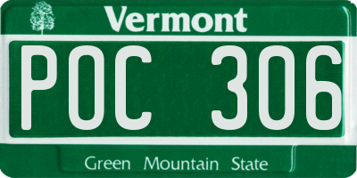 VT license plate POC306