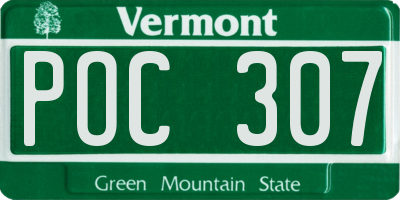 VT license plate POC307