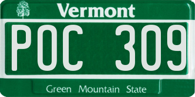 VT license plate POC309