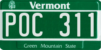 VT license plate POC311