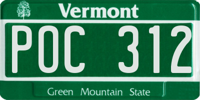VT license plate POC312