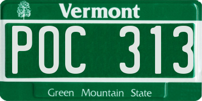 VT license plate POC313