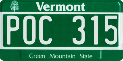 VT license plate POC315