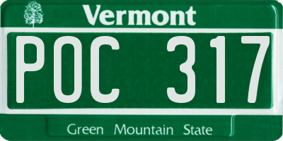 VT license plate POC317