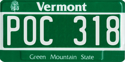 VT license plate POC318