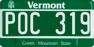 VT license plate POC319