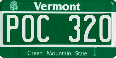 VT license plate POC320