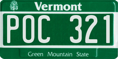 VT license plate POC321