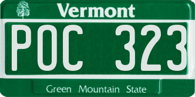 VT license plate POC323